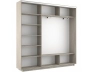 Шкаф-купе Экспресс-2 1800х2400х450 Ясень анкор светлый (Зеркало/ДСП/зеркало)