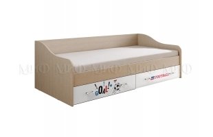 Кровать детская Вега NEW Boy 0,9м дуб беленый/белый с ящиками