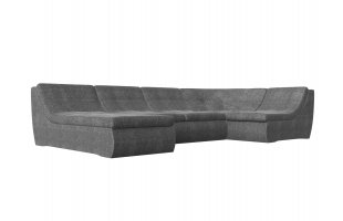 П-образный модульный диван Холидей Рогожка Серый