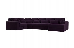 П-образный диван Майами правый угол Велюр Фиолетовый