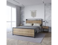 Кровать Верона 1,8м черный муар/дуб саттер ВА.180.200.Ч