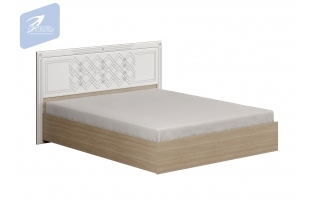 Кровать Амели МДФ щиток 160 дуб сонома светлый/белый глянец