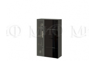 Шкаф 1-дверный Николь МиФ графит софт/черный глянец