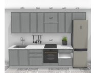 Готовая кухня Орлеан 2,6м Кантри серый (с газовкой)