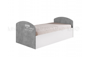 Кровать детская 0,8 Юниор-2 Лофт белый/бетон светлый