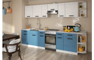 Кухня Одри-1 2,9м фактурный белый/фактурный синий