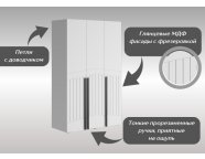 Шкаф Стелла 1200 Белый/Белый глянец