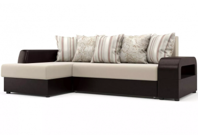 Угловой диван Марго 1 (23) УЛ коричневый/бежевый