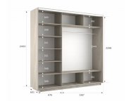 Шкаф-купе Экспресс-2 2100х2400х600 Ясень анкор светлый (ДСП/зеркало/ДСП)