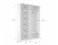 Шкаф-купе Экспресс-2 1200х2200х450 Белый снег (ДСП/ДСП)