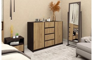 Комод Флоренция Дуб венге/Дуб крафт золотой
