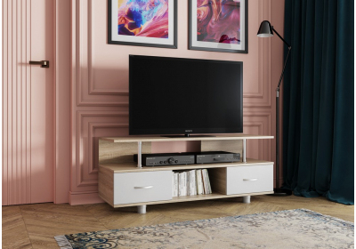 Тумба под телевизор TV_А дуб сонома/белый