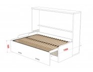 Шкаф-кровать Bora Sofa 36мм 140x200 Серый асфальт