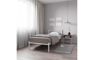 Кровать Каламбрия-1 0,9м белый муар КЛ1.90.200.Б