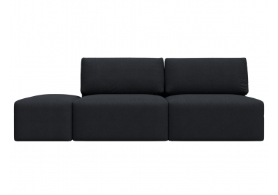 Диван прямой модульный с пуфом Лига-060 НПБ Замша JOLY 16 темно-серый