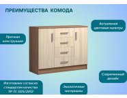 Комод К1000 2Д Ясень шимо темный/Ясень шимо светлый