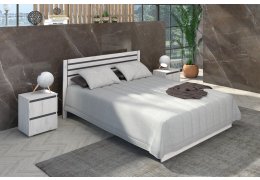 Кровать Лиана 1,4м Дуб крафт белый/Графит