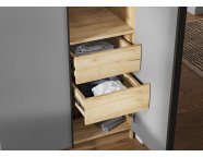 Шкаф с антресолью Лион 1200 Дуб крафт золотой/Графит серый