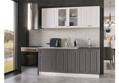 Готовая кухня Хозяюшка 1,8м Белая акация/Трюфель МДФ