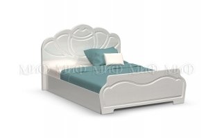 Кровать Гармония 1,4м белый/белый глянец
