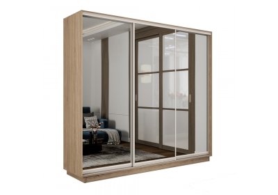 Шкаф-купе Экспресс-2 1800х2400х450 Сонома (3 зеркала)