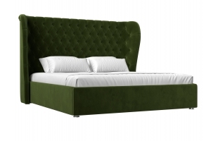 Интерьерная кровать Далия 160 Микровельвет Зеленый