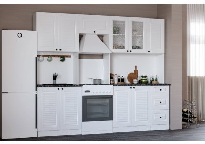 Готовая кухня Адель 2,8м Белый (с газовкой)