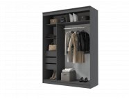 Шкаф-купе Гранд 1,6м Зеркало/Лакобель черная Графит