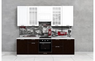 Готовая кухня Прага 2,6 Белое дерево / Венге