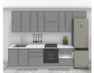 Готовая кухня Орлеан 2,6м Кантри серый (с газовкой)