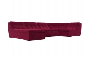 П-образный модульный диван Холидей Микровельвет Бордовый