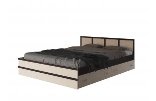Кровать Сакура Баер 1,6м венге/сонома с ящиками