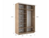 Шкаф-купе Экспресс-2 1400х2400х600 Сонома (ДСП/ДСП)