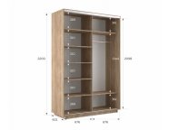 Шкаф-купе Экспресс-2 1400х2200х600 Сонома (2 зеркала)