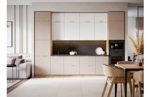 Кухня Пандора 3,4м Белый супермат/Билд райс