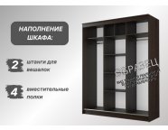 Шкаф-купе Николь-3 ясень шимо светлый/лиственница темная