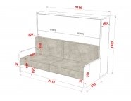 Шкаф-кровать Bora Sofa 36мм 140x200 Серый асфальт