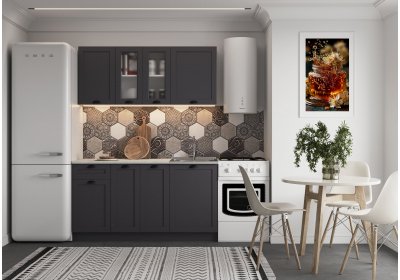 Кухня Хозяюшка Сканди Графит софт фасад 1,5м