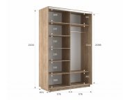 Шкаф-купе Экспресс-2 1200х2200х600 Сонома (ДСП/ДСП)