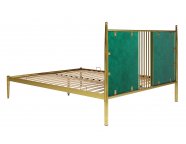 Кровать Лагуна 1,6м золотой/зеленый велюр ЛА.160.200.З