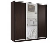 Шкаф-купе Экспресс ДСП/Зеркало/ДСП 2400х2400х600 венге
