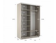 Шкаф-купе Экспресс-2 1400х2200х600 Ясень анкор светлый (ДСП/ДСП)