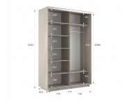 Шкаф-купе Экспресс-2 1600х2200х600 Ясень анкор светлый (ДСП/зеркало)