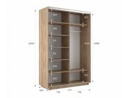 Шкаф-купе Экспресс-2 1600х2400х600 Сонома (ДСП/зеркало)