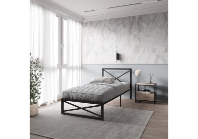 Кровать Карина 0,9м черный муар КН.90.200.Ч