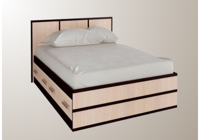Кровать Сакура Баер 1,2м венге/сонома с ящиками