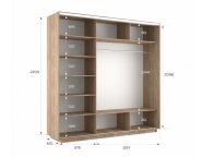 Шкаф-купе Экспресс-2 1800х2200х600 Сонома (ДСП/ДСП/ДСП)
