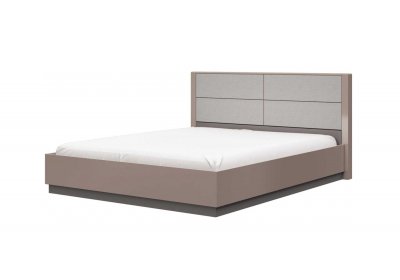Кровать Вива 1,6м латте/мокко глянец/текстиль