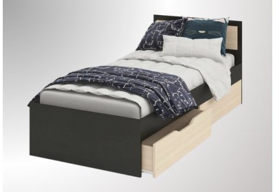 Кровать Гармония 0,8м венге/дуб белфорд КР-607 с ящиками