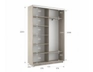 Шкаф-купе Экспресс-2 1200х2200х450 Ясень анкор светлый (ДСП/зеркало)
